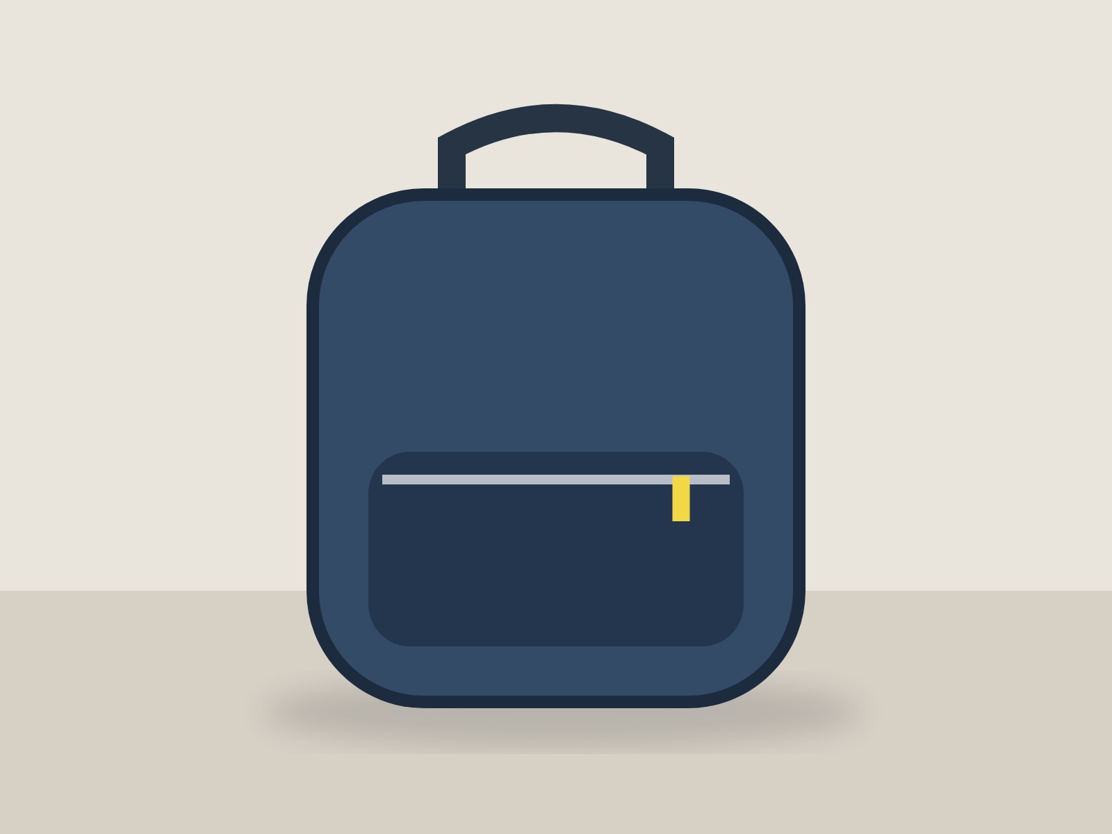 Navy Eastpak rucksack with a clip